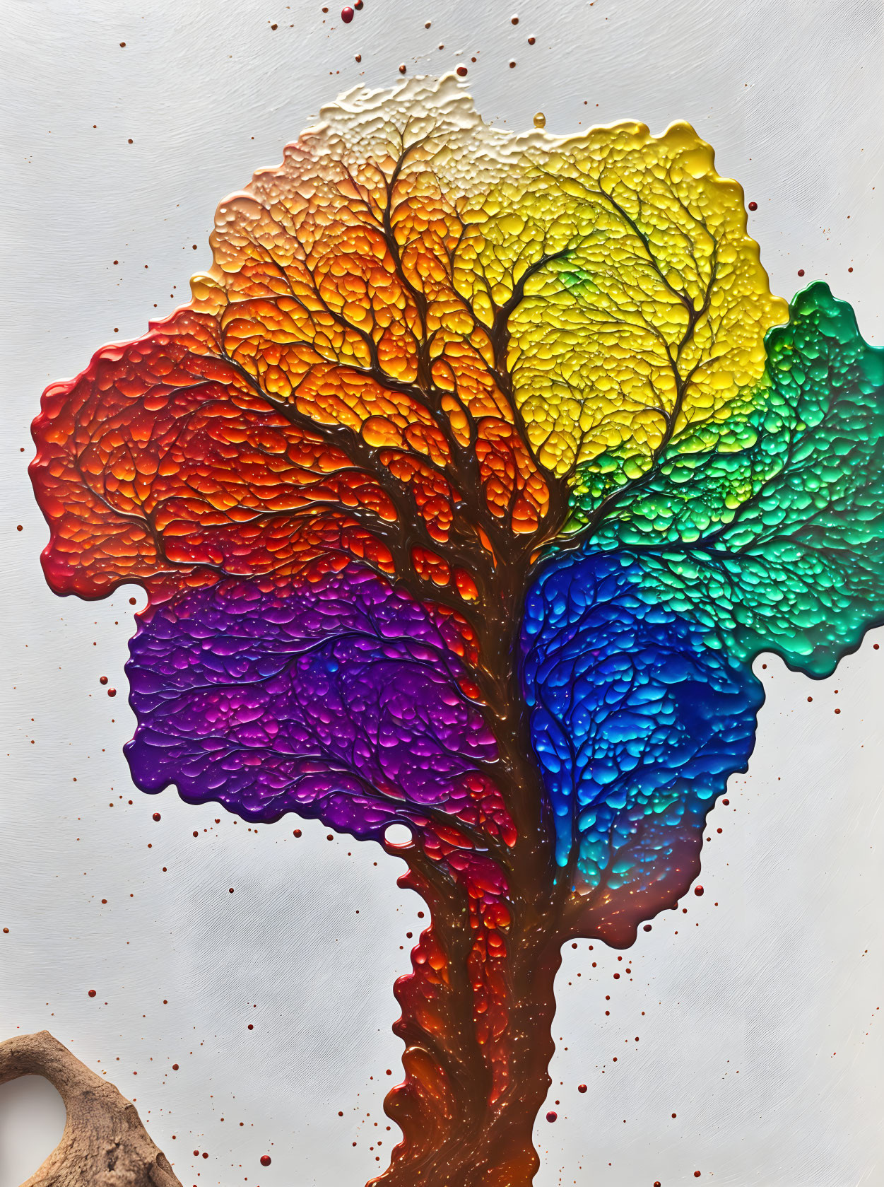 Acrylic rainbow tree
