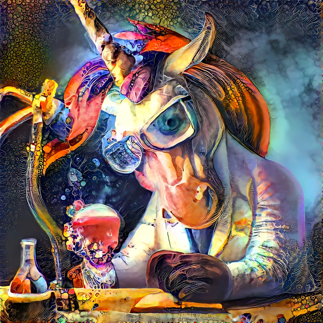 Mad Scientist Unicorn (Self portrait)