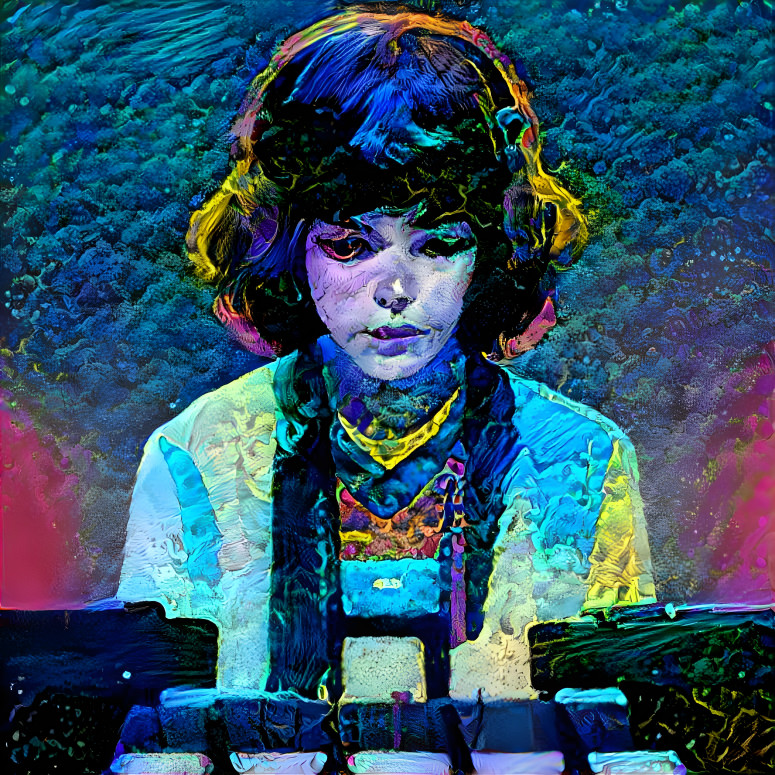 Trans Girl Playing Synthesisers (Midjourney)