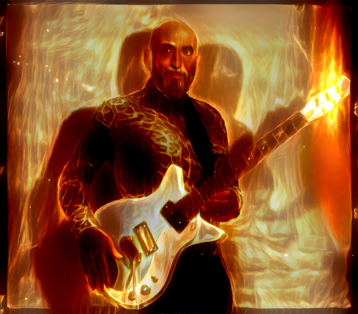 Guitar on fire