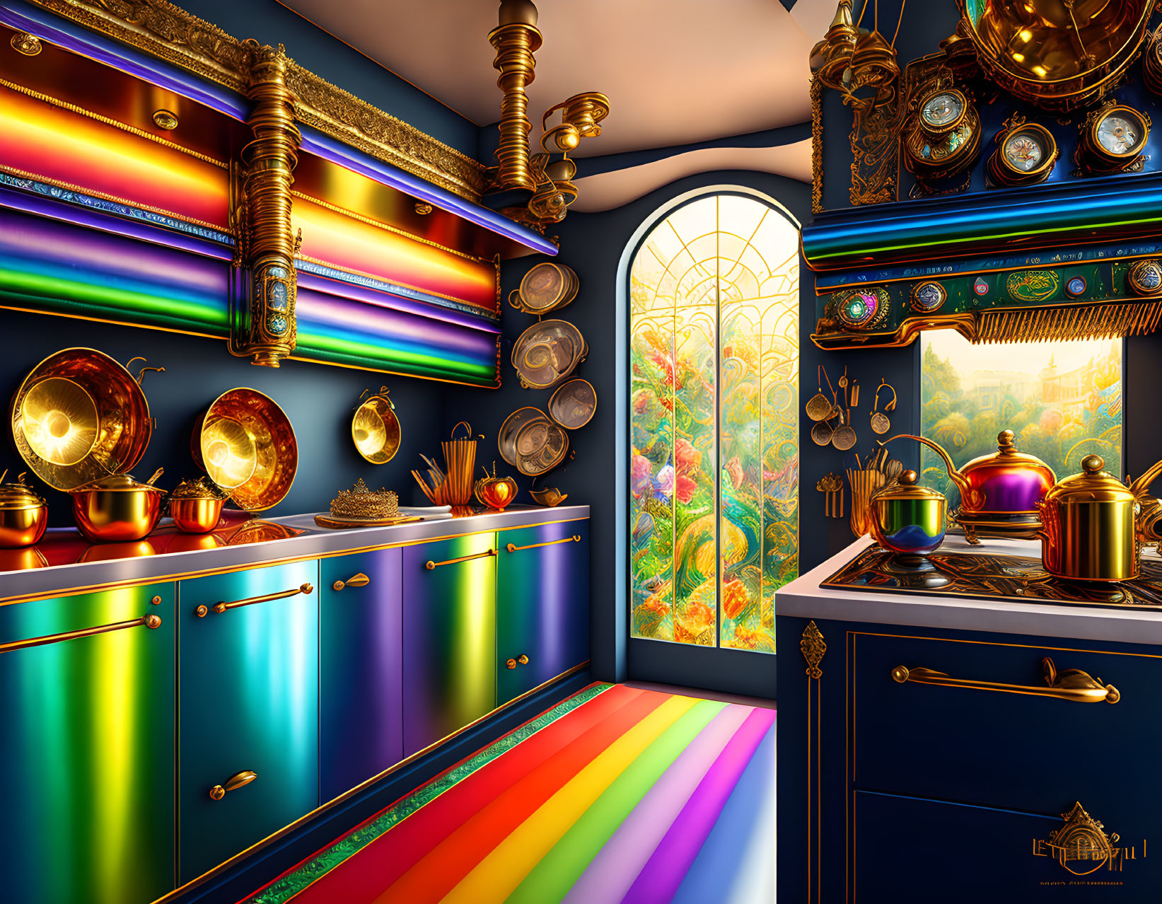 Retro Rainbow Kitchen