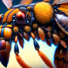 Detailed Hyper-Realistic Digital Bee Illustration with Vibrant Background