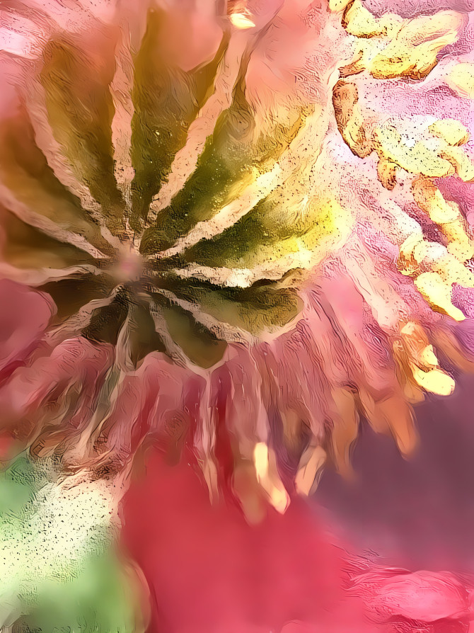Pink Poppy Bloom and Seed Pod