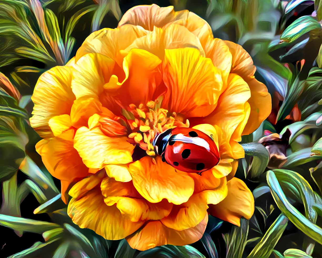 We, Mrs. Ladybug and I, Love Portulaca Grandiflora