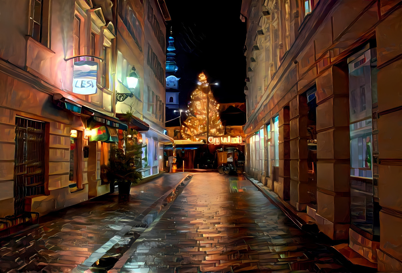 Alley in the Center of Klagenfurt, Austria
