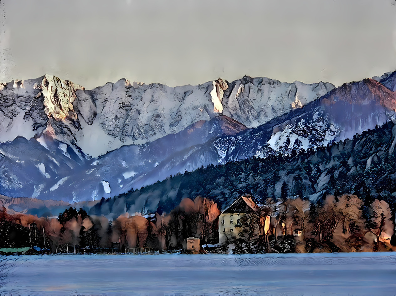 View of the Karawanks in Winter, Austria