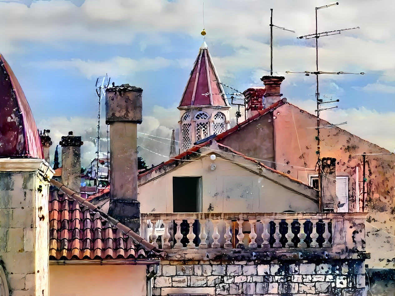 Rooftops of Primosten, Croatia