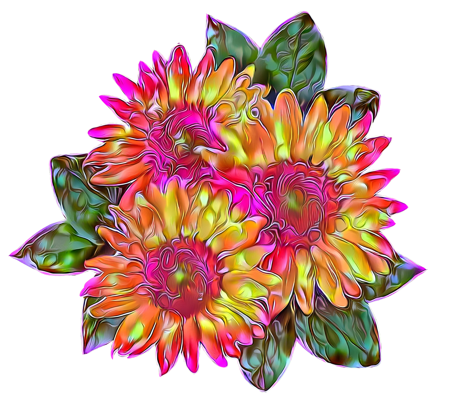 Neon Sunflowers