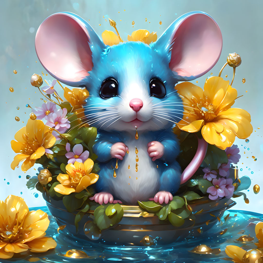 Mouse With Exploding Flowers