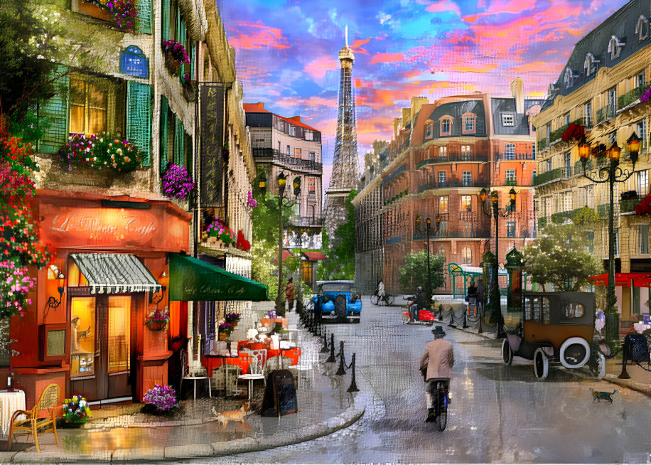 Quaint Street In Paris