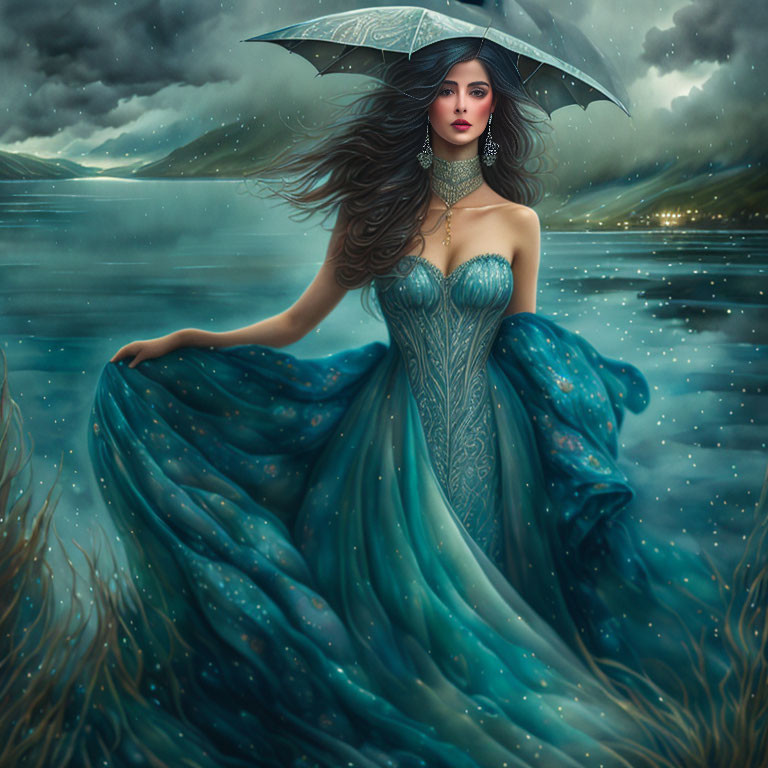 Stormy Lake Woman