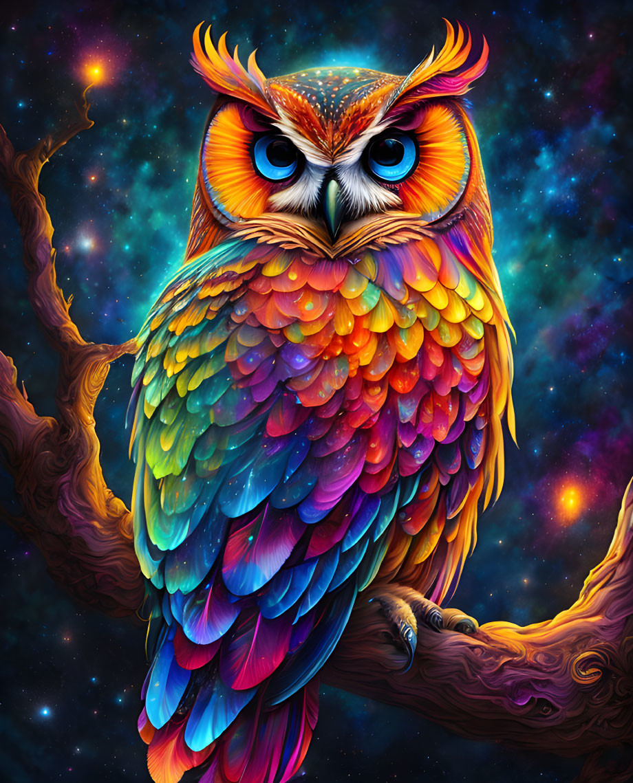 Rainbow Feathered Owl