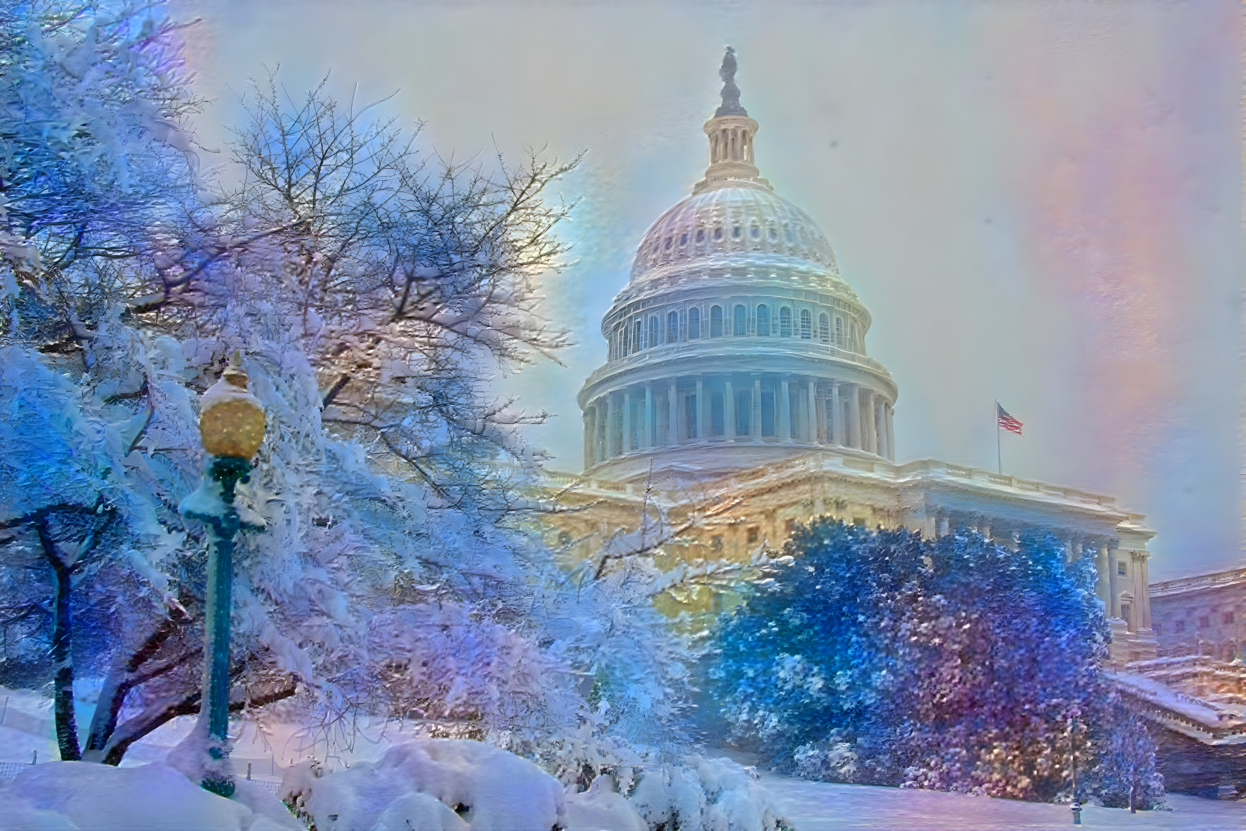 The Capitol Draped In Snow