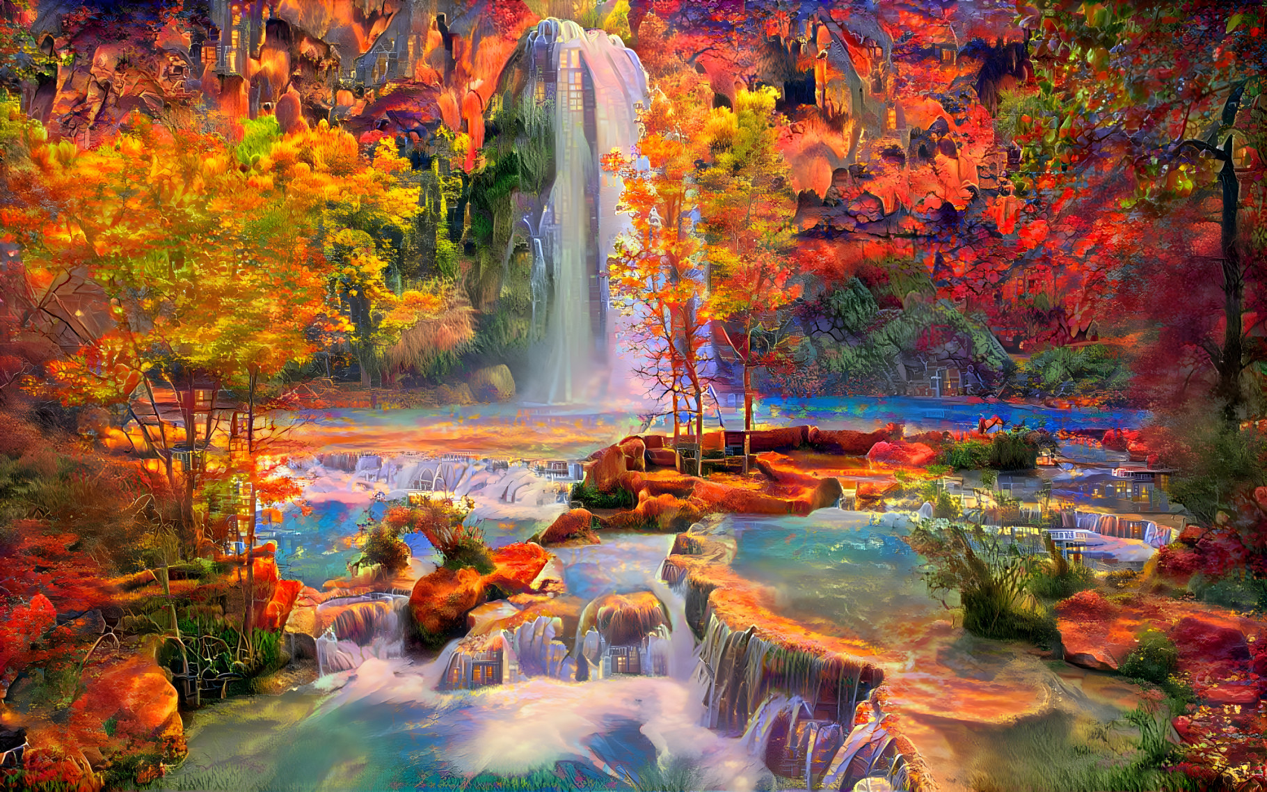 Autumn Water Cascade