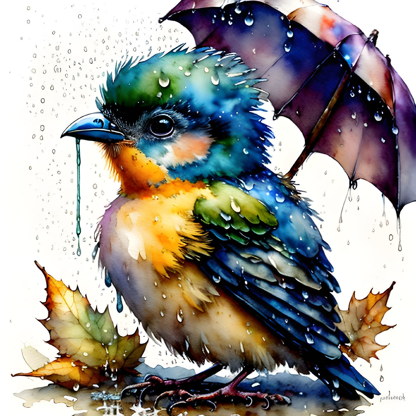 Birdie In The Rain