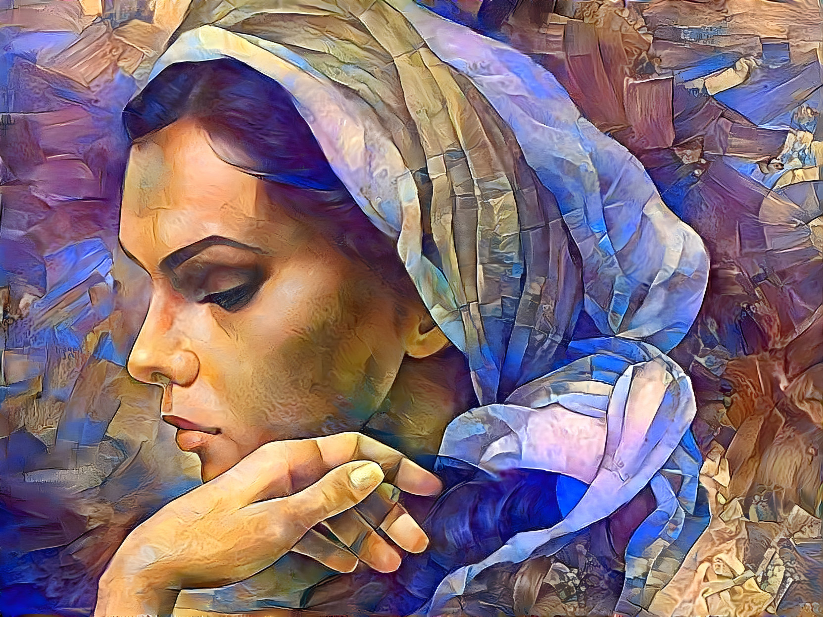 Lady With Head Scarf
