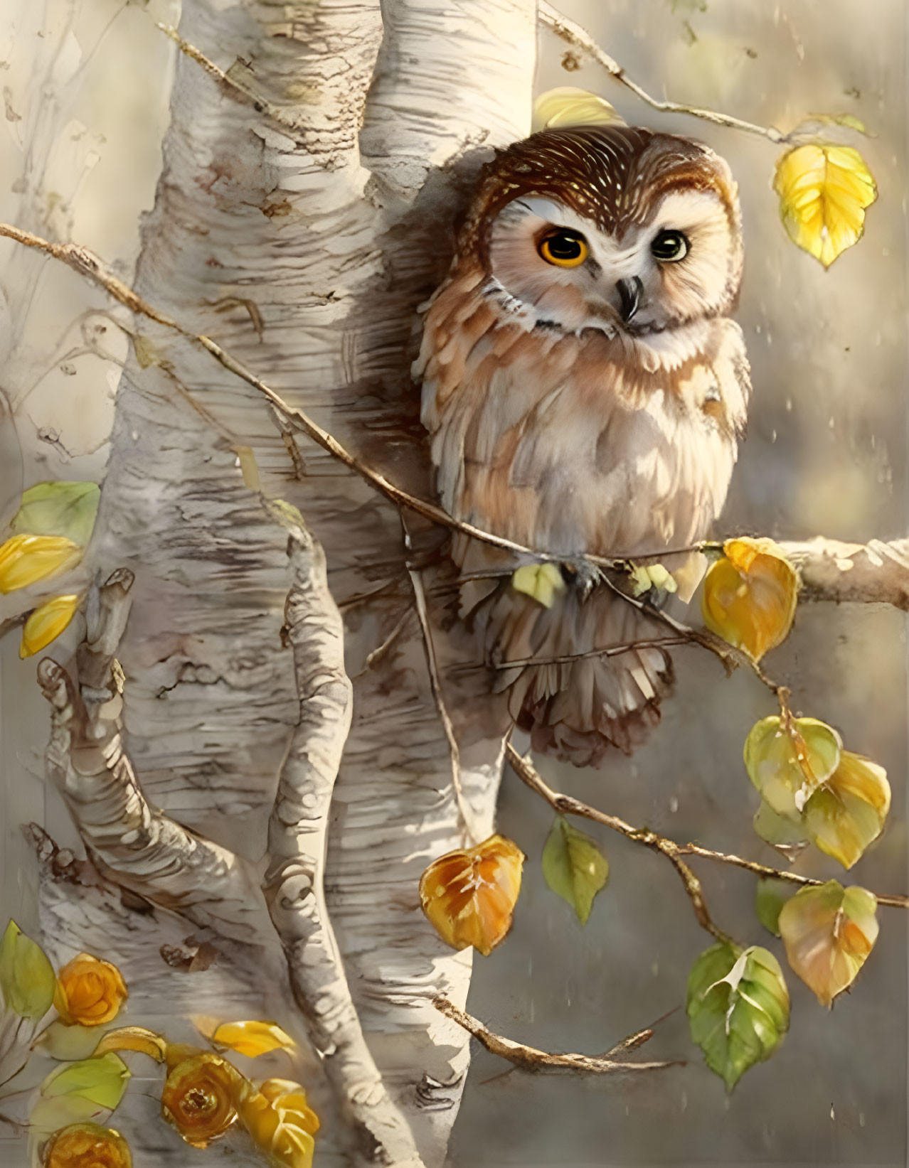 Baby Owl In A Tree