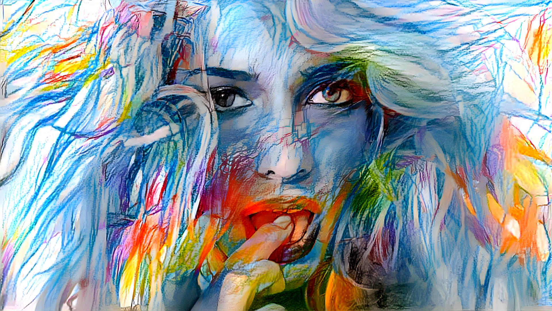 Colored Drawing Of A Woman