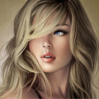 Blonde Woman Portrait with Soft Focus and Impressionistic Background