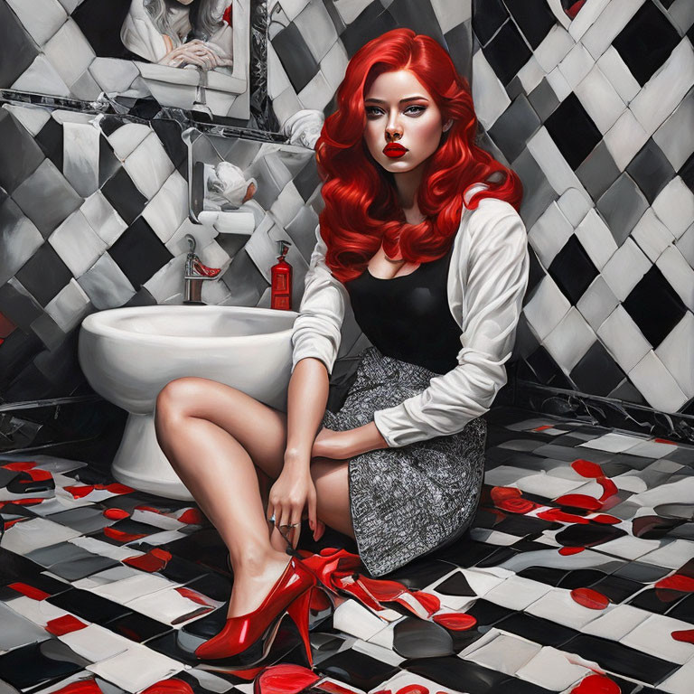 Lady On The Bathroom Floor