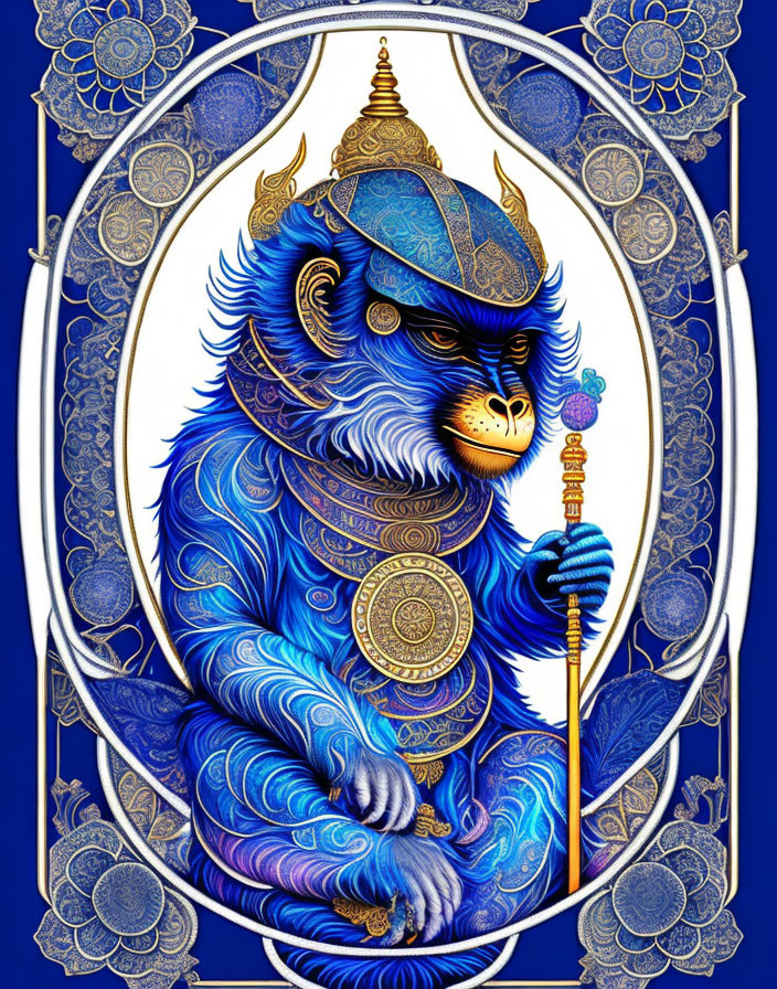 The monkey. Chinese Horoscope card
