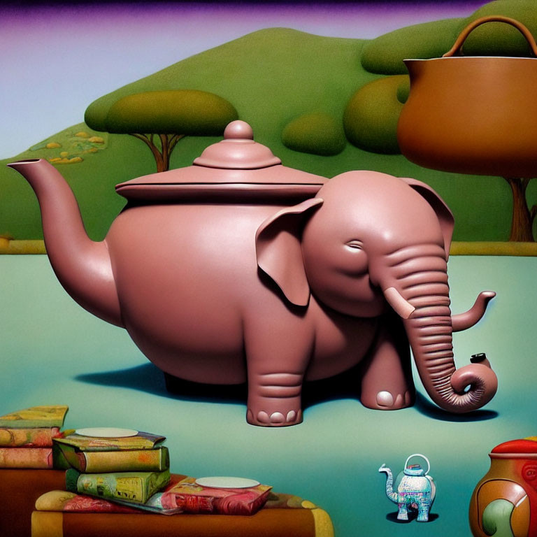 Reclining elephant teapot, in Teapot Town.