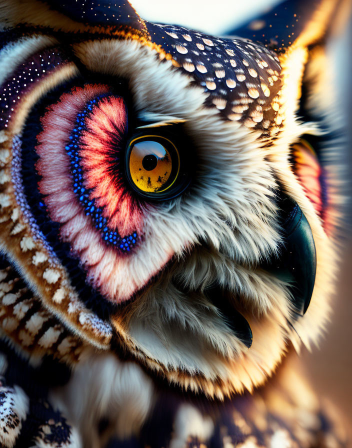   Macro photo of an owl 
