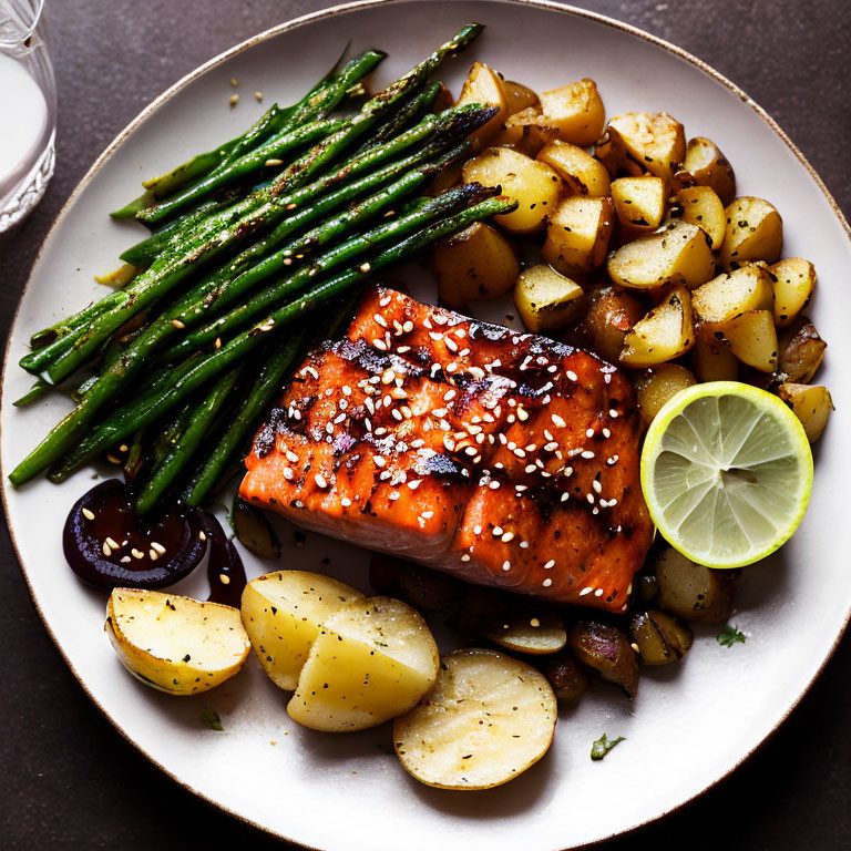 Succulent Glazed Salmon with Roasted Potatoes and Asparagus