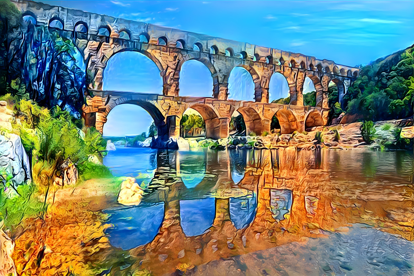 The Roman aqueduct of Nîmes, France