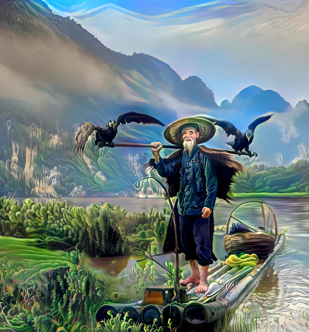 chinese traditional fisherman