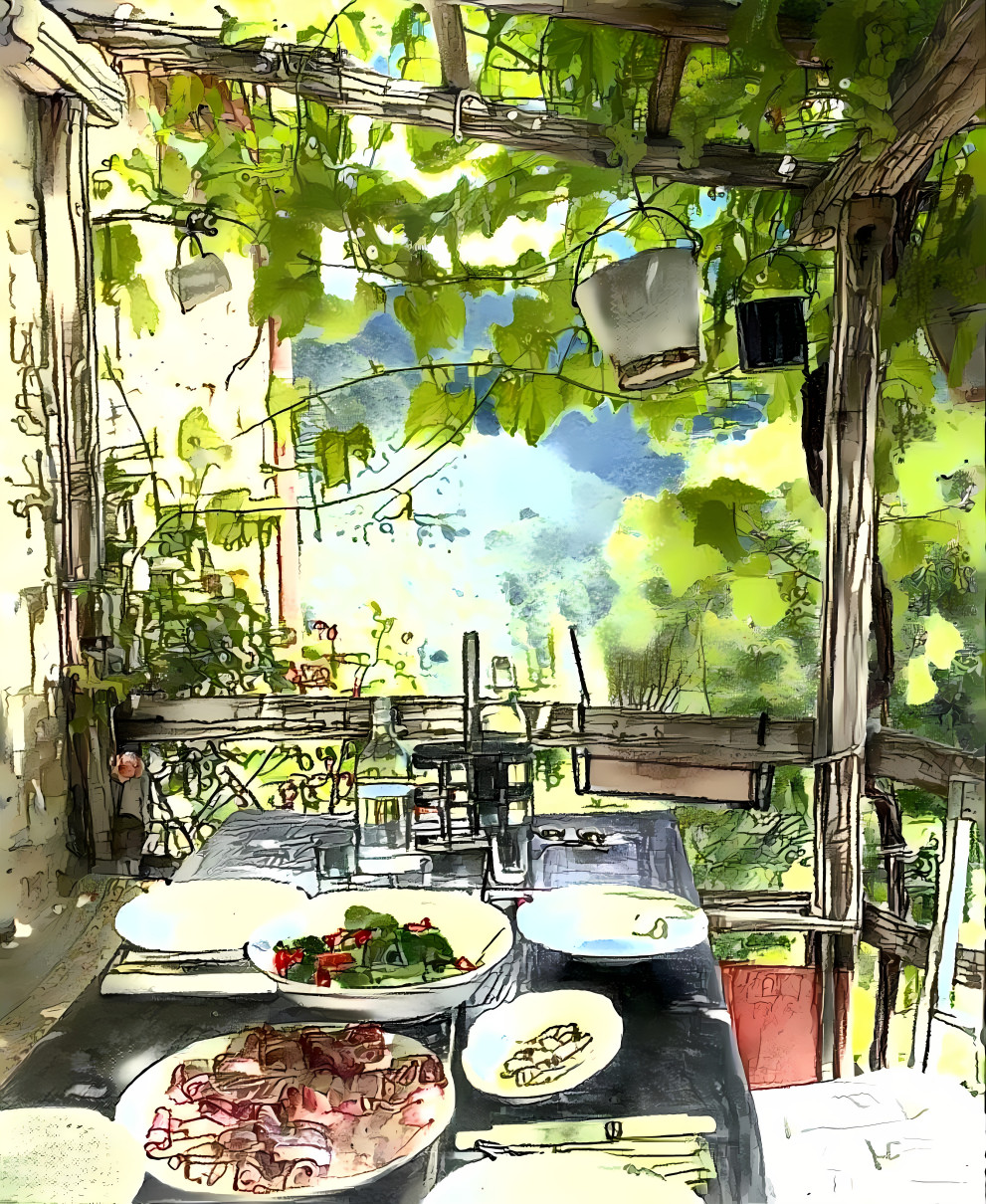 Lunch in Liguria, Italy