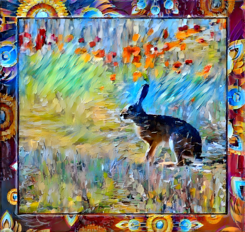 Le Lièvre dans la Prairie