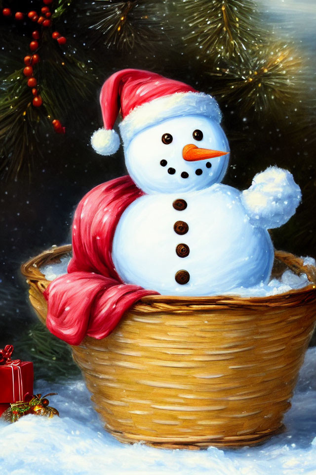 beautiful majestic Christmas snowman