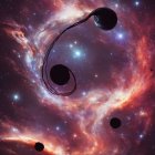 Planets Aligned in Cosmic Curve with Nebula Clouds