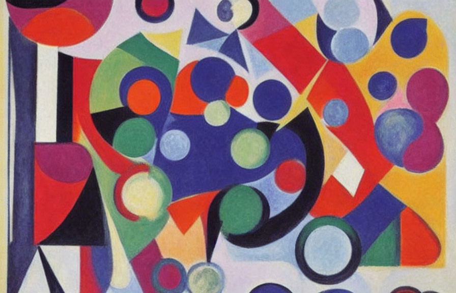 Colorful Abstract Art: Geometric Shapes, Circles, Curves