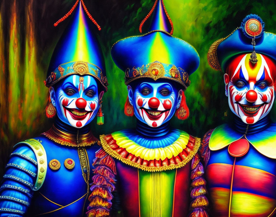  HR Giger style painting of clowns