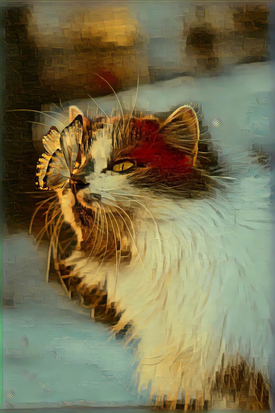 Cat oil painting