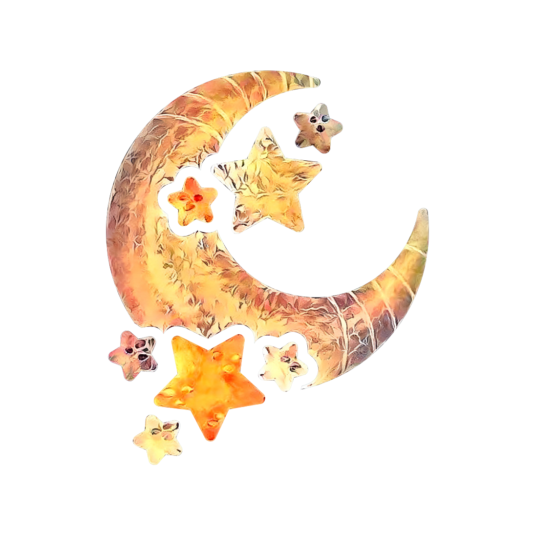 Golden Moon and Stars