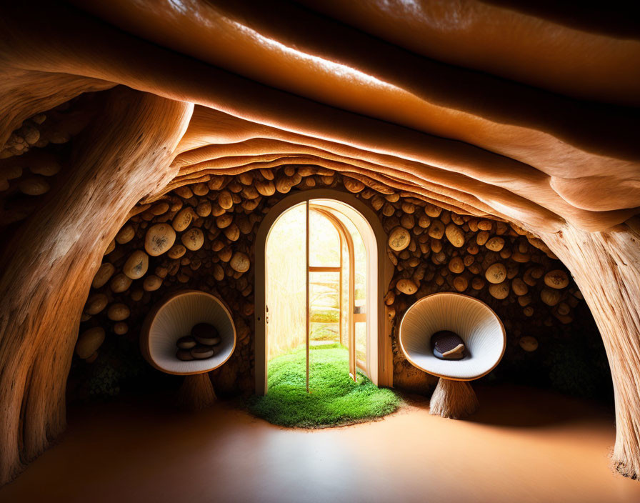 Mushroom house from the inside