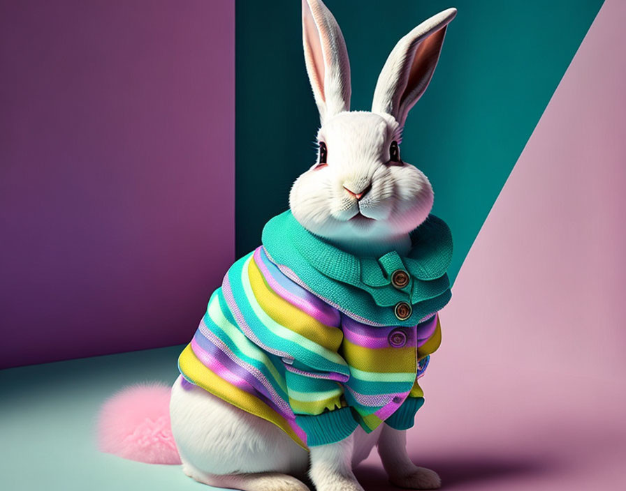 Easter bunny dressed like a human