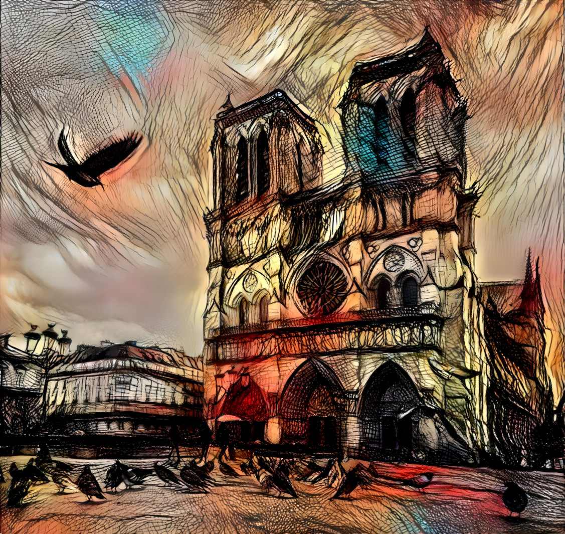 Notre Dame de Paris ... was burning