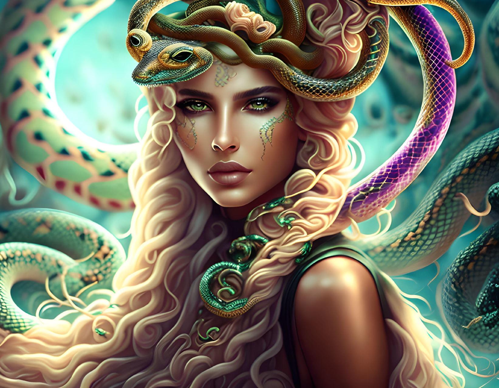  Medusa, her bewitching reptilian charm