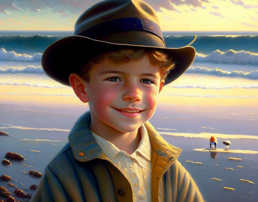Young boy at the ocean