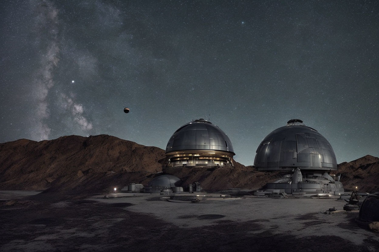 Two futurist astronomical domes