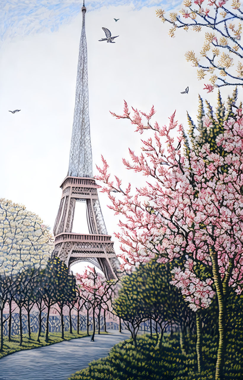 Eiffel Tower in Springtime