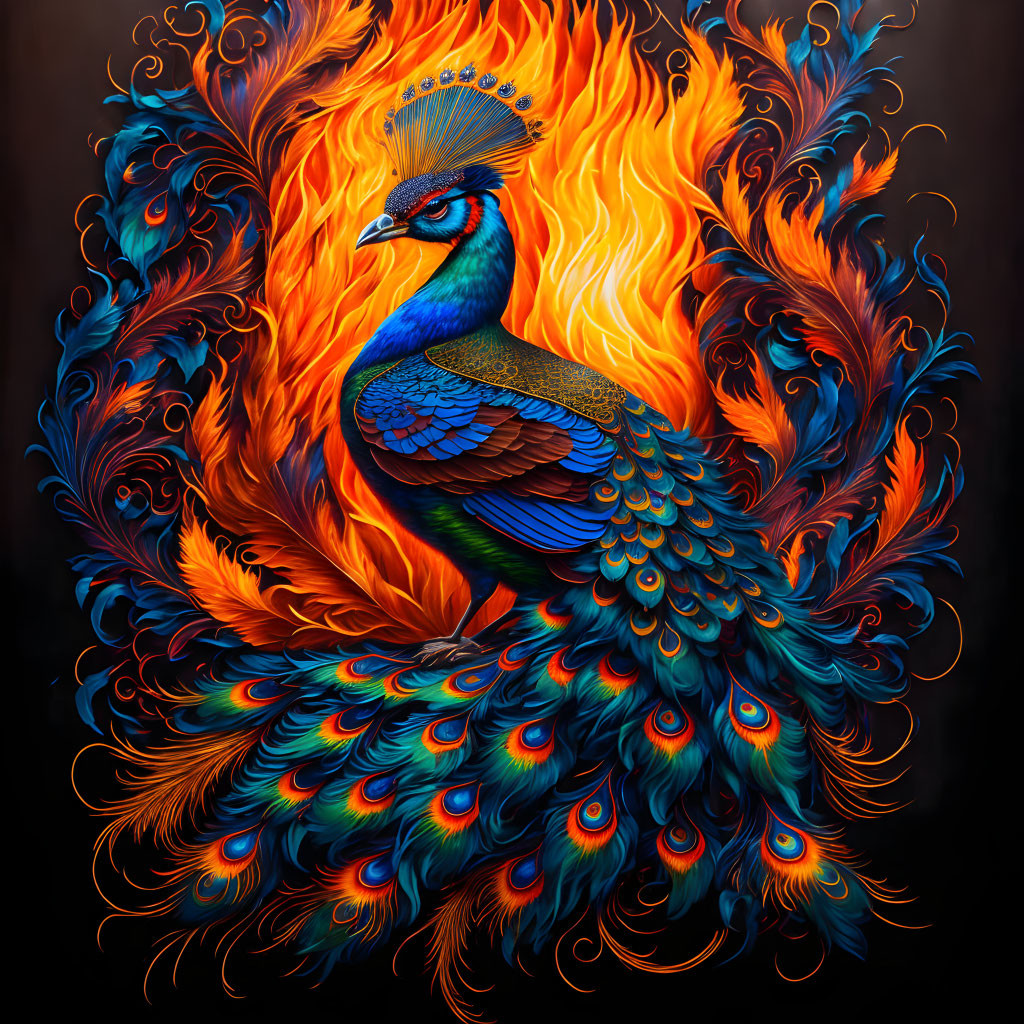 Peacock Aflame 