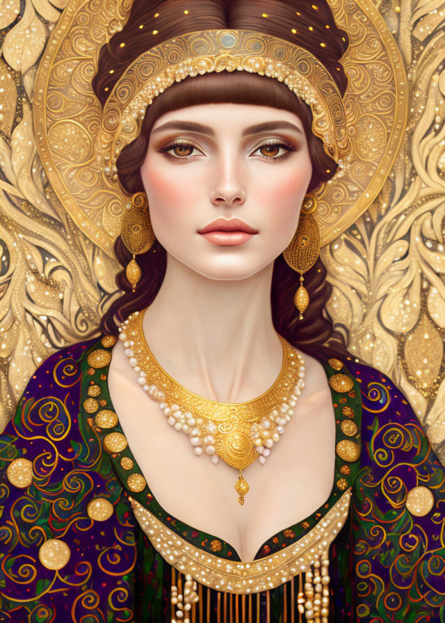 Portrait In The Style Of Klimt