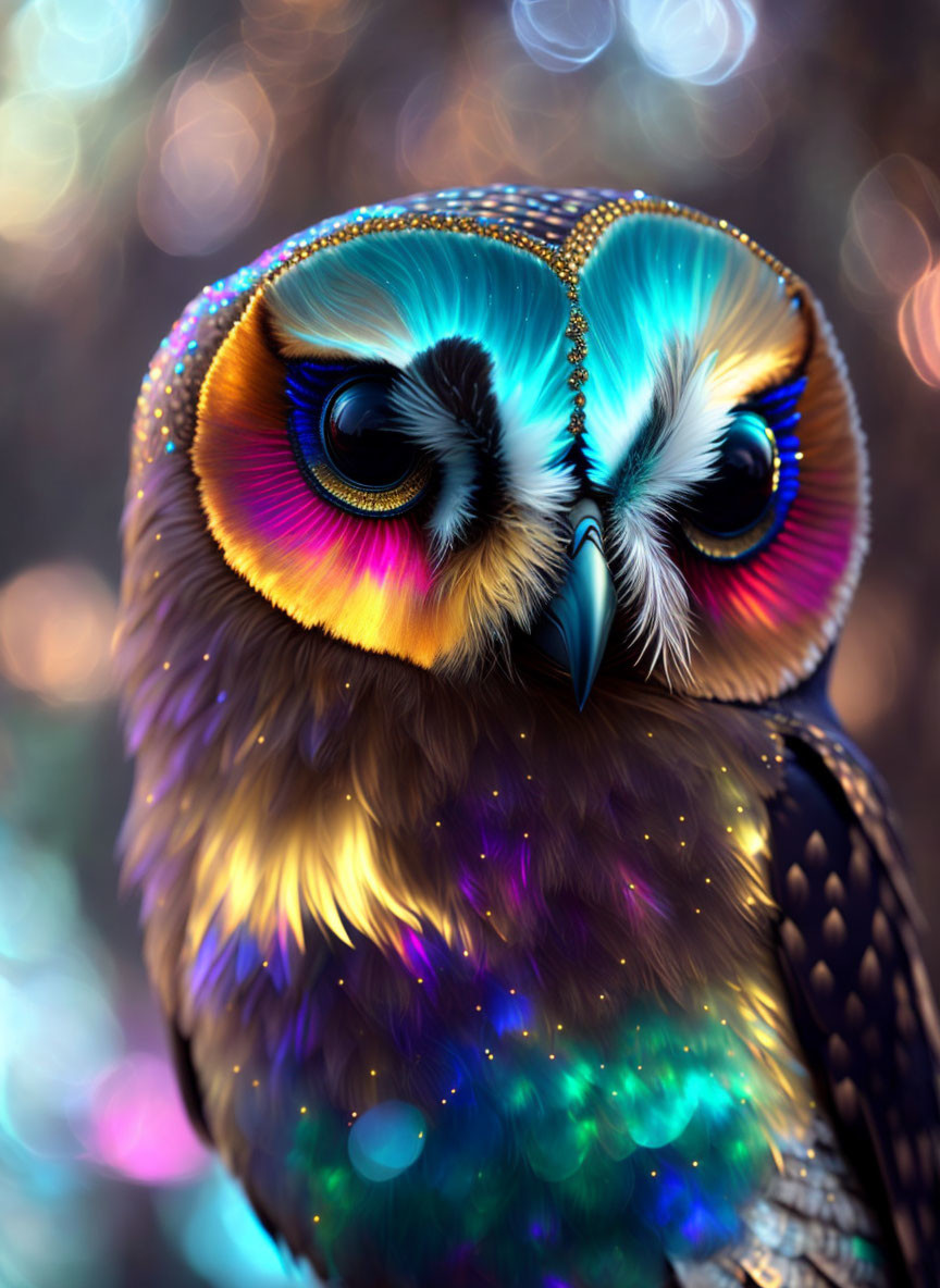 colorful owls wallpaper