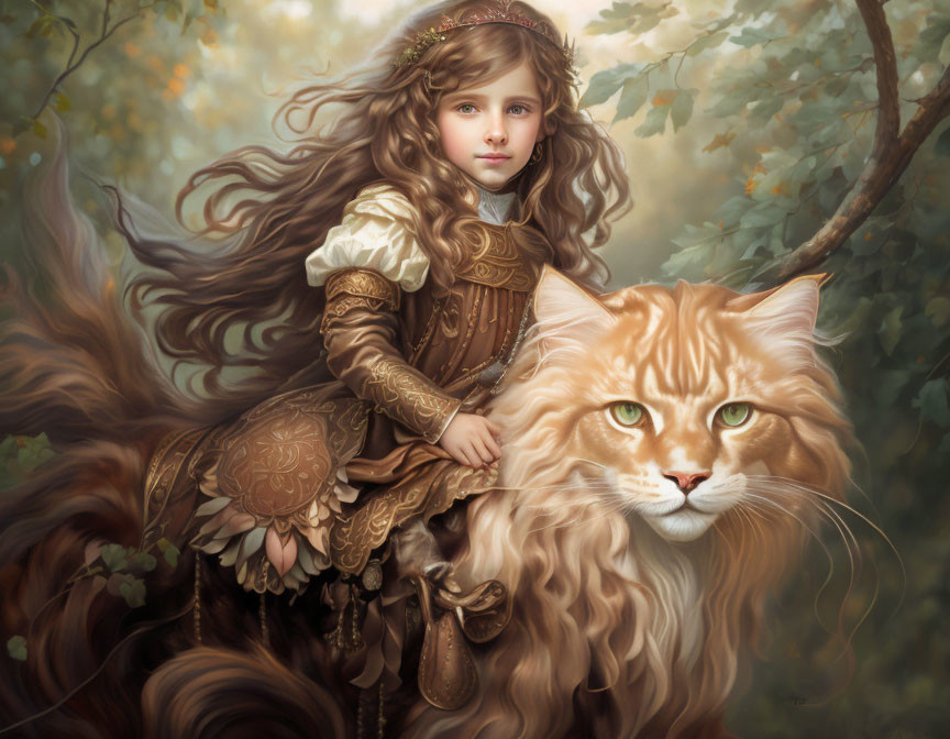 Princess Riding Her Cat