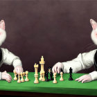 Anthropomorphized Cats Playing Chess in Formal Attire